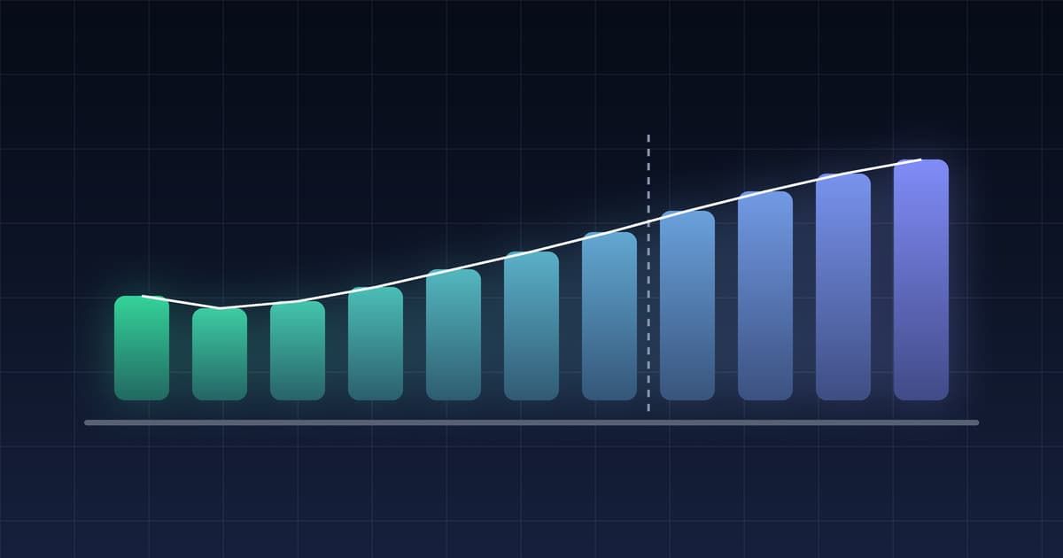 年齢とともに段階的に高くなる柱の列に、一本の破線を引いても明確な段差がないことを示したキービジュアル